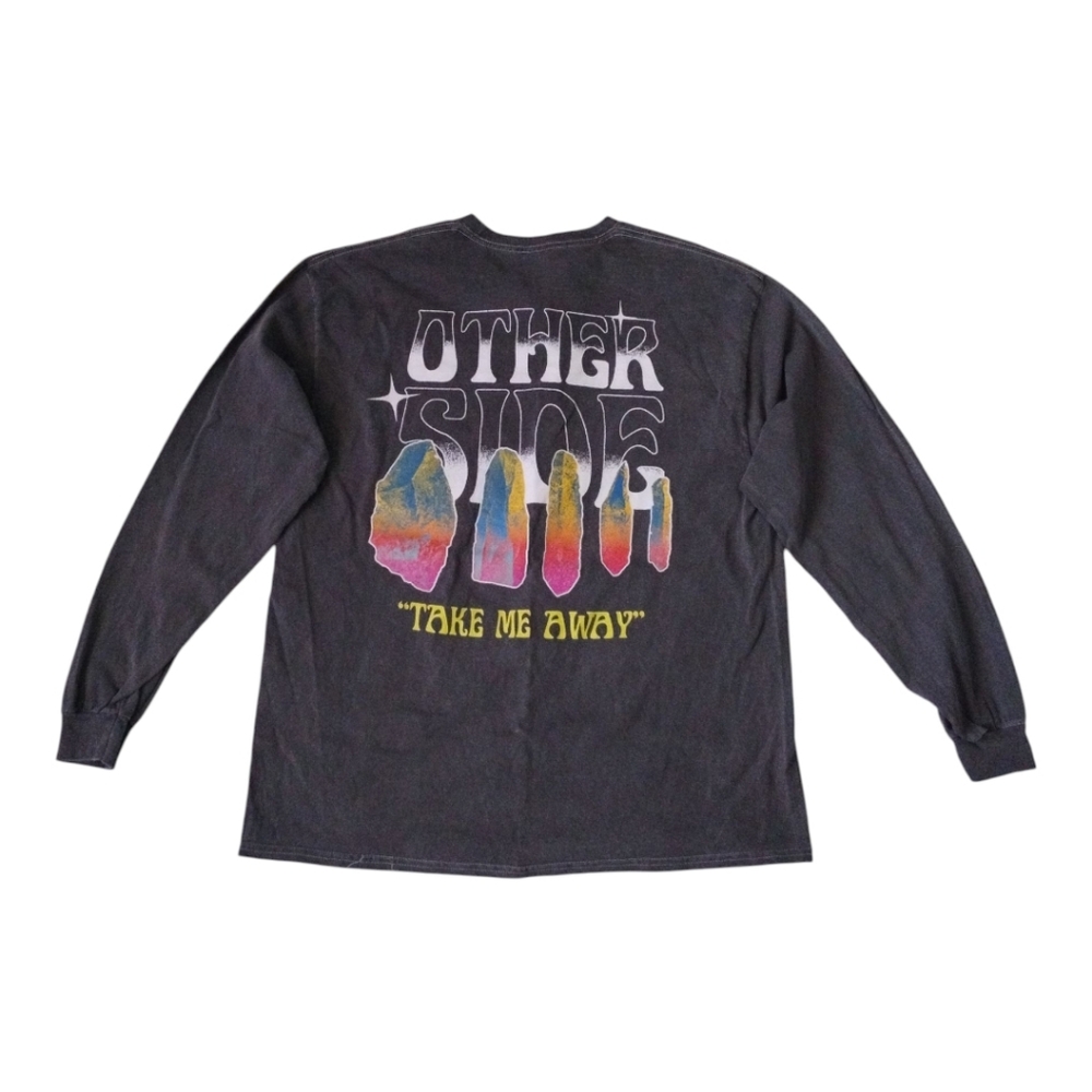 Urban Outfitters Other Side Take Me Away Gray Long Sleeve T-shirt Grunge Y2K